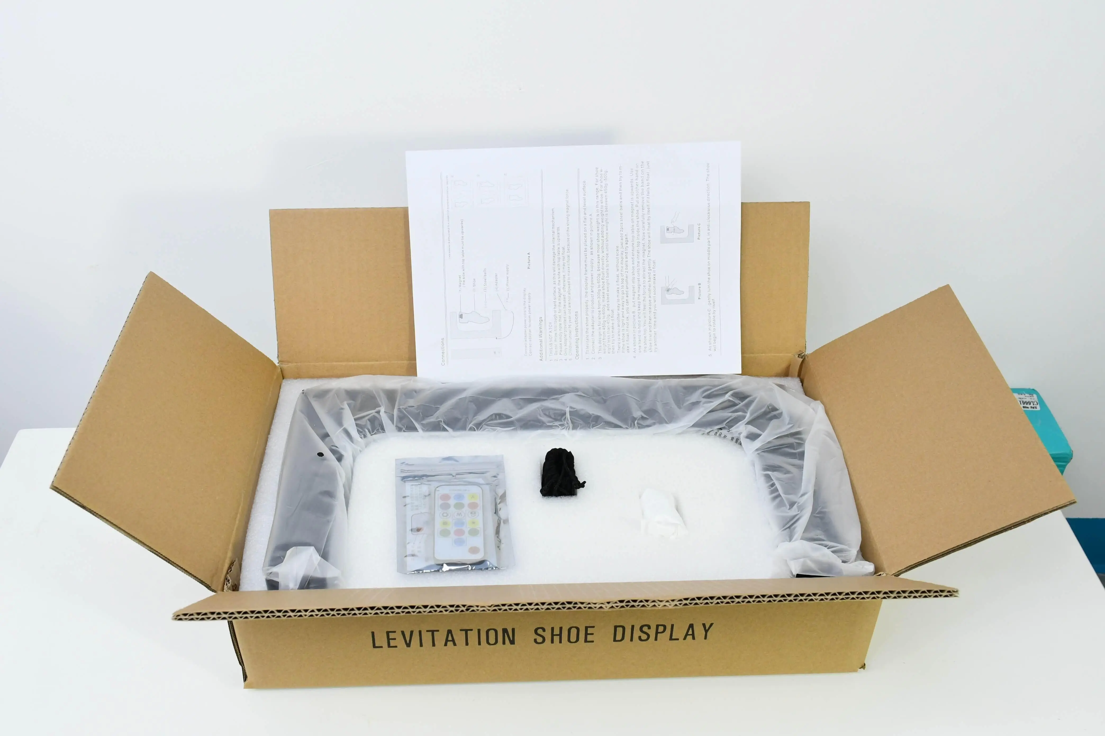 Magnetic Levitating Floating Shoe Display with RGB Lighting and Remote Control