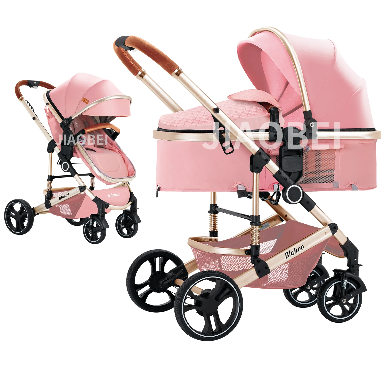 Baby Stroller Hot Sell New Leather Baby Carriage Model 3 In 1 Kids