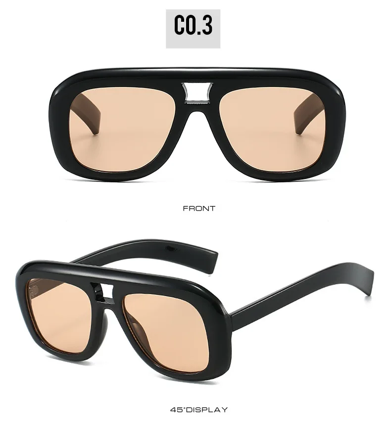 Oversized Women's Sunglasses With Double Bridge Uv400 Protection_voghion.com