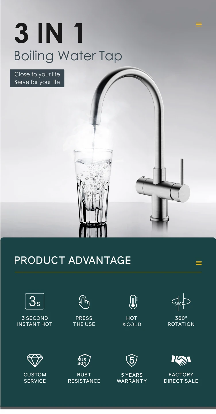 Hot Water Heater Fast Heating Tap Instant Boiling Hot Water Tap Kitchen