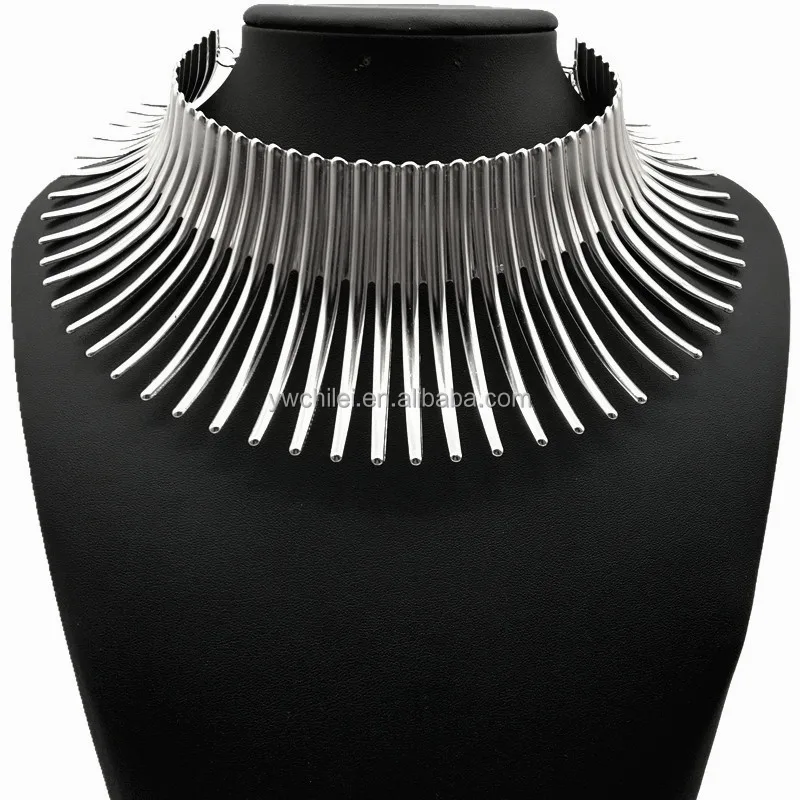 Women's African Indian Style Bending Alloy Big Thorn Statement Collar Choker