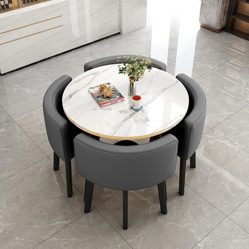 Wholesale  Modern Dining Table Chatting Cheap 4 Chairs Dining Room Table Set Modern Classic Dining Table Set