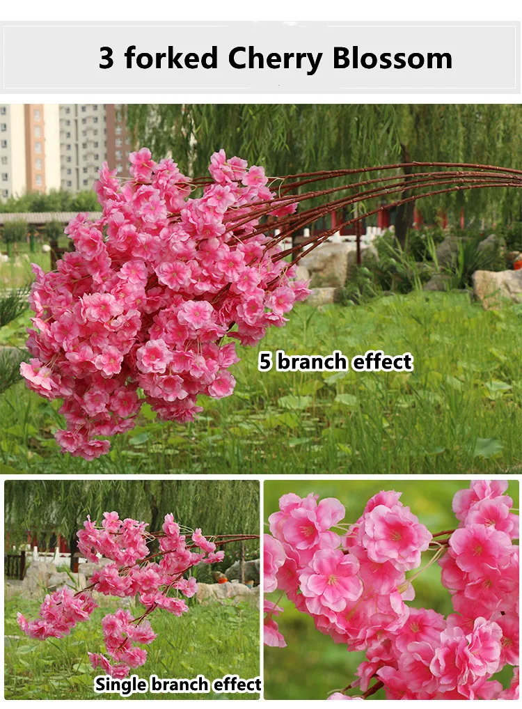 Wholesale Silk Cherry Blossom Flowers Artificial Cherry Blossom Branch