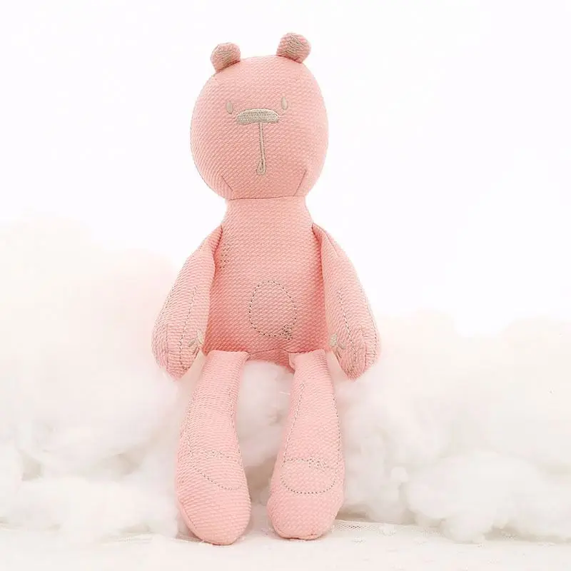 Baby Safe Cute Comforter Toy Muslin Soft Bear Stuffed Cuddle Teddy with Embroidery Mouth Eyes Nose Cheap Price Good Quality
