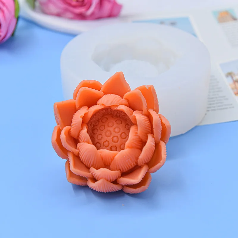 Lotus Leaf Silicone Candle Mold Homemade Plaster Aromatherapy Handmade DIY Tool Baking supplier