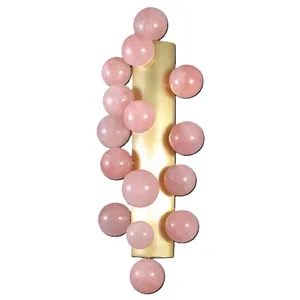 Nordic Modern Simple Living Room Bed Wall Lamps Designer Luxury Natural Rock Crystal Lamps Background Wall Bedroom Lights