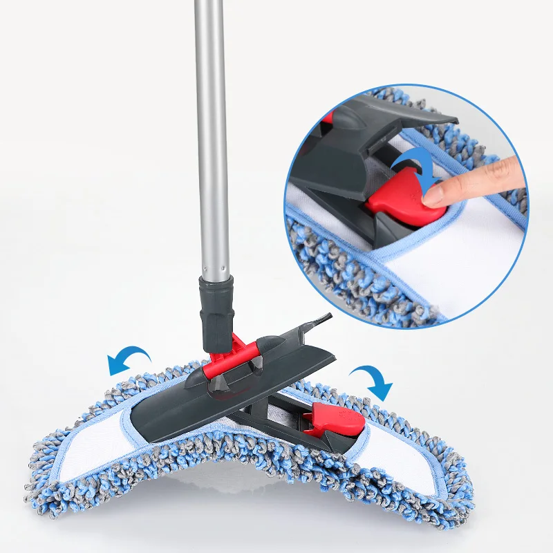 Сертификат GRS товар для уборки дома швабра с системой управления пылью 360 Волшебная раздвижная треугольная Швабра пола