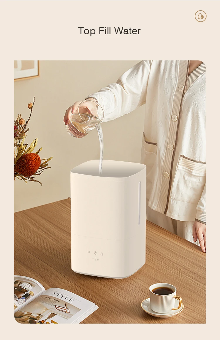 RUNAL 4L Cool Mist Humidificateur Umidificador De Ar 60 Degree Heating  Smart Ultrasonic Air Humidifier for Bedroom