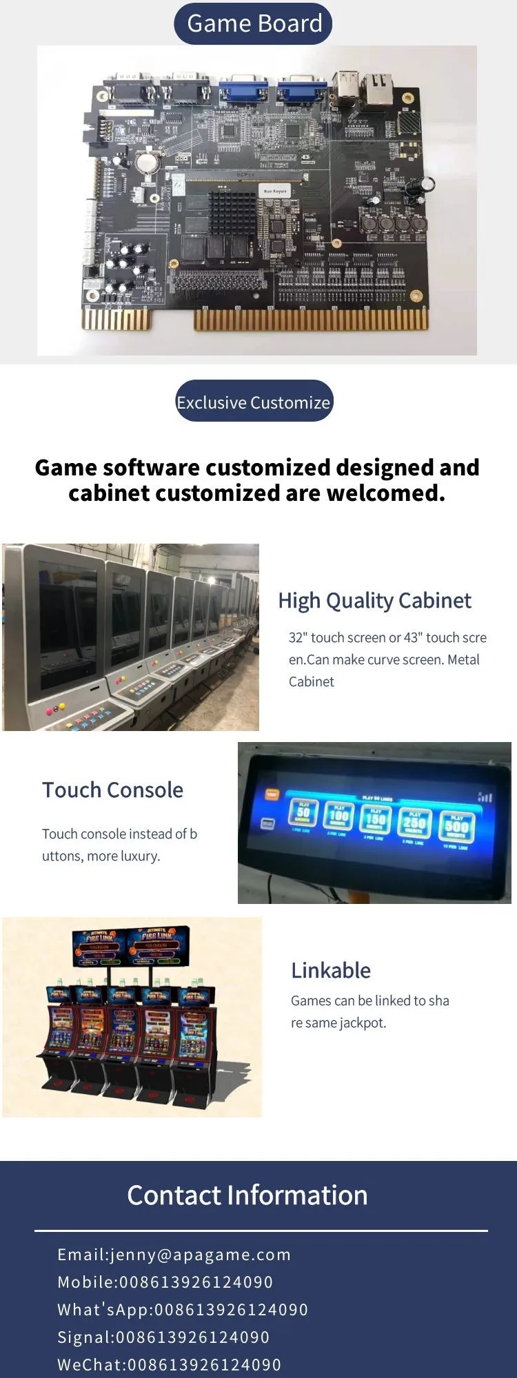 5 in 1 Fusion 4 Vertical Touch Screen Slot Game Machine 43 Inch  