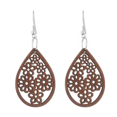 Fashion Laser Cut Earrings For Women Wooden Earrings - Buy Old Fashion  Earrings,Wood Hoop Earrings Brown,Earrings For Women With Short Hair  Product on 