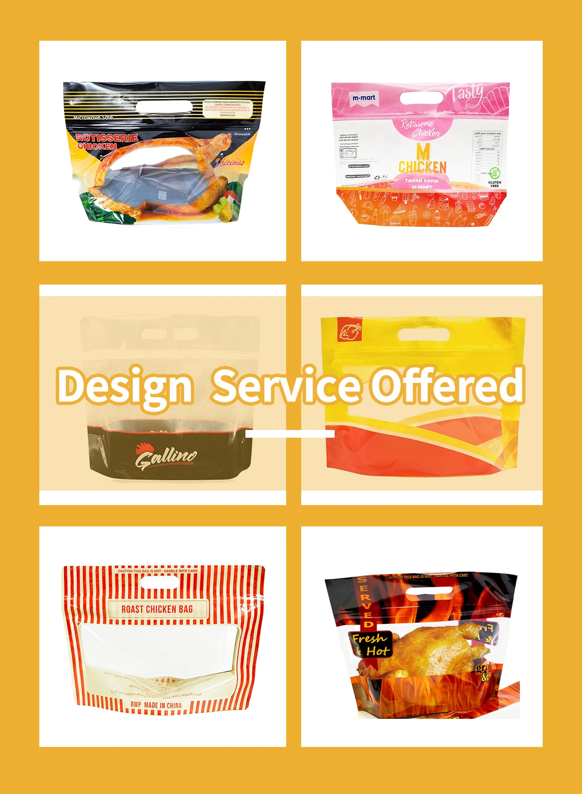 Bag Rotisserie Roast Packaging Custom Printed Laminated Plastic Food