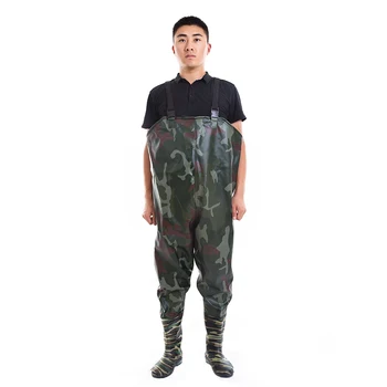 PVC Coated Camo Knit Fabric Neoprene Breathable Men Fly Chest Fishing Wader