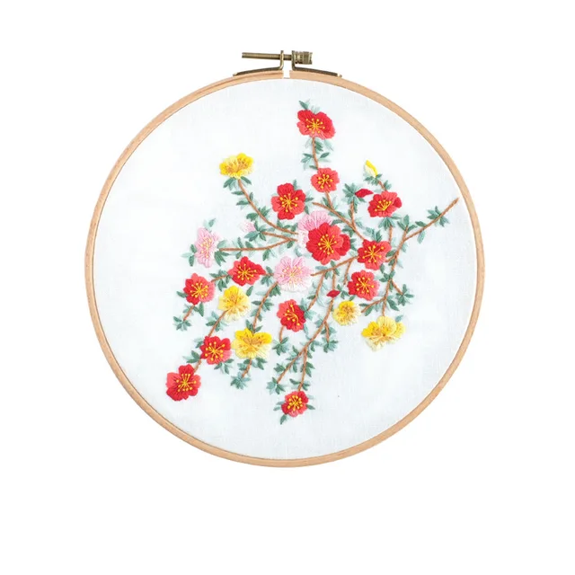 Handmade Floral Pattern Cross Stitch Embroidery Kit for Beginners Includes Tools & Threads-Sewing & Weaving Toys, sewing tools