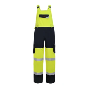 Factory Custom Workwear Bib Overalls 100% Cotton Twill Reflective Flame Retardant Fire Resistant Safety Uniforms FR Bib Pant
