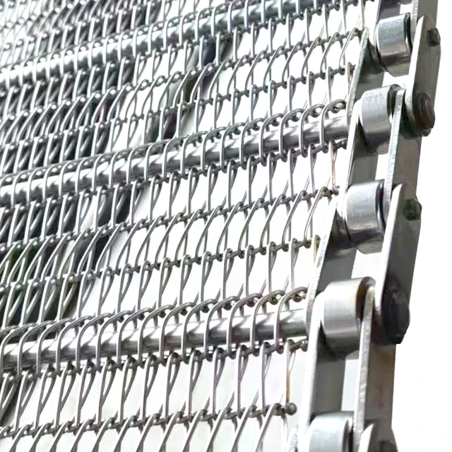 Food Grade Ss304 Stainless Steel Metal Chain Link Spiral Wire Mesh Conveyor Belt for Oven