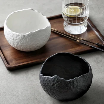 Creative Irregular Design Frosted Dessert Bowl High-end Ceramic Ice Cream Bowl