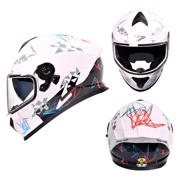 DOT Unisex Adult Full Face Motorcycle AD Helmet with Dual Visor Hot Sales PC ABS EPS Accessories New Condition