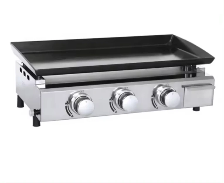 Commercial Stainless Steel 1Flat Plate Gas Grill Griddle For Outdoor Cooking Camping Silver BBQ Grill supplier