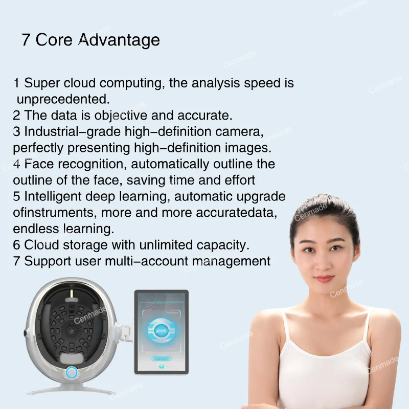 High Quality Portable Beauty Salon Use 3D Photography Technology Smart 3d Facial Skin Analyzer