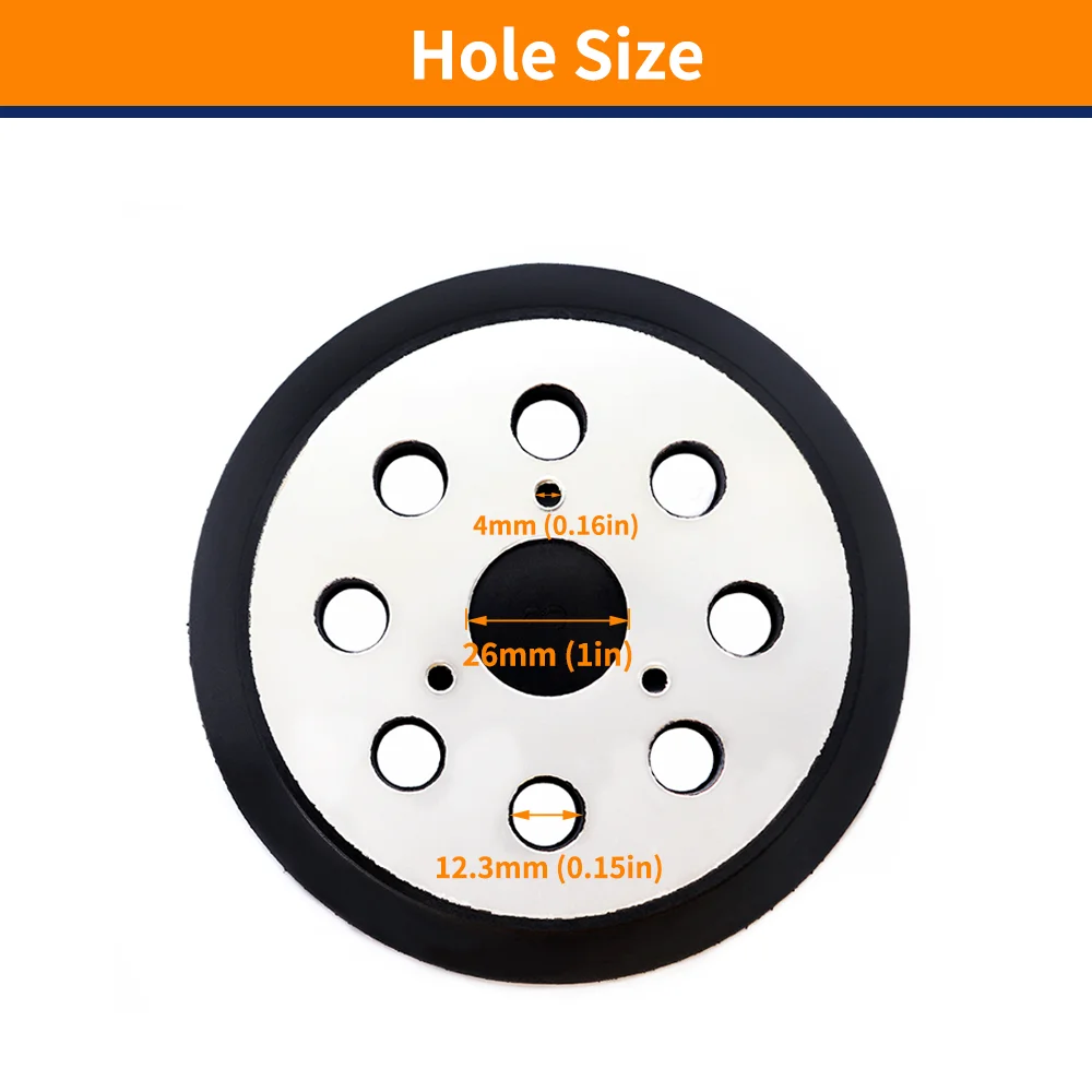 5 Inch (125mm) Black Hook & Loop Sanding Backing Pad Disc For Makita Sanders - 5 Pack