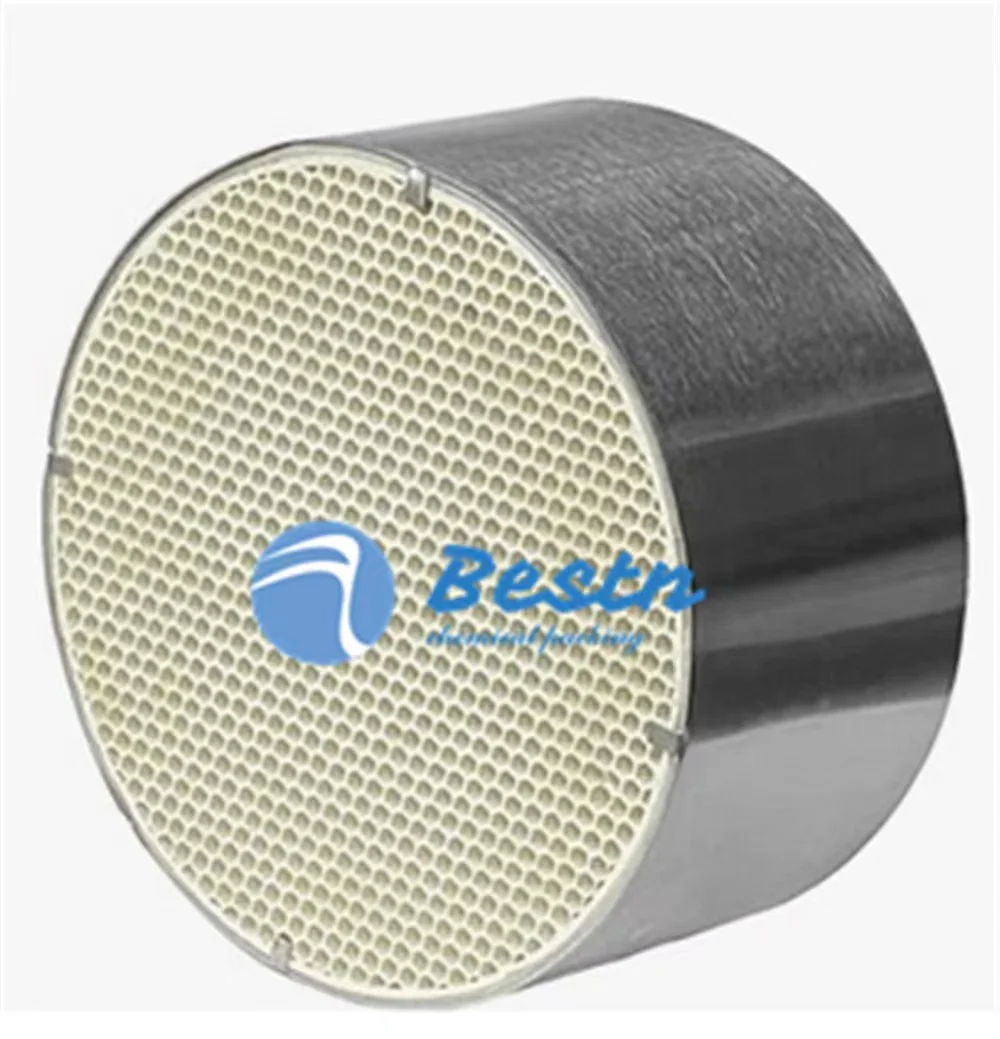 E-co Friendly 6 дюймов x 2 дюйма Круглый каталитический конвертер для дровяной плиты шестигранный сотовый керамический с металлической оболочкой