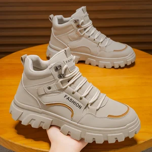 MK02 High-top Men's Shoes 2026 New Autumn Men's Thick-soled Anti-slip Boots Outdoor Wear-resistant Work Boots