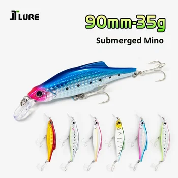 90mm/35g ABS Printed Factory Wholesale In-Stock Sinking Minnow Luminous Eye Laser Hot-Stamping Artificial Hard Bait Fishing Lure – Minnow – view 5