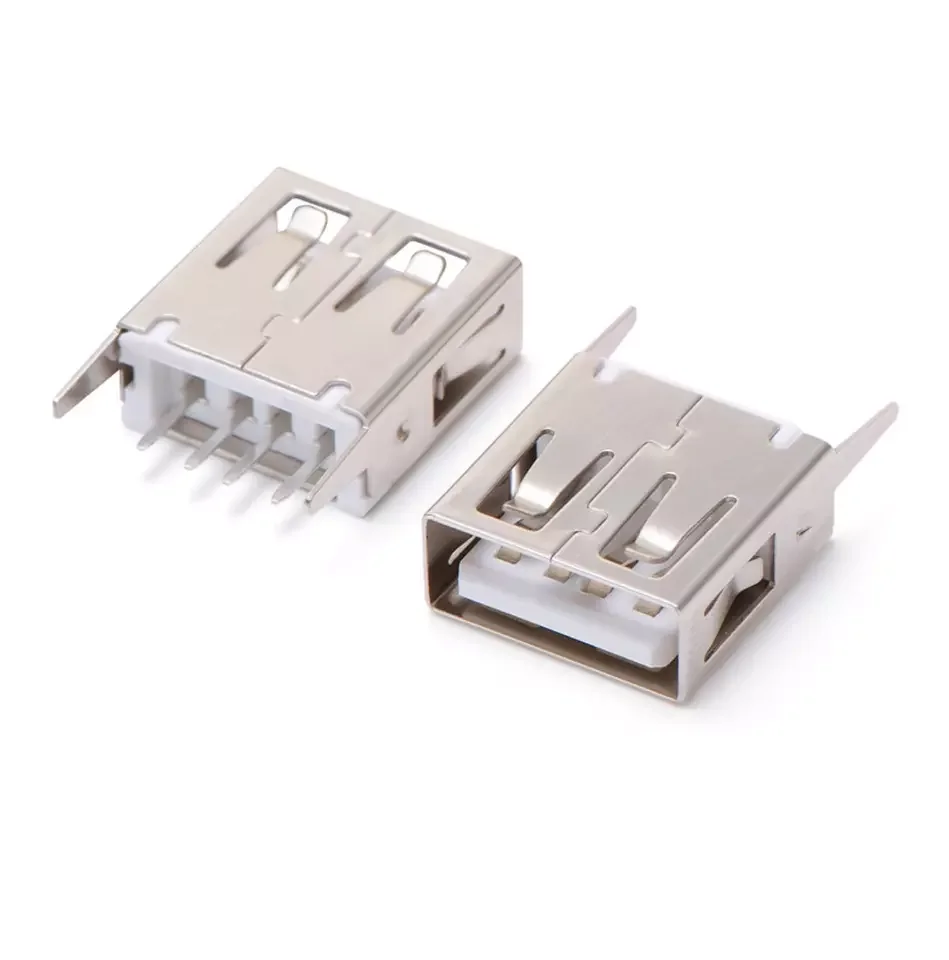 Female 4 Pin Type A Usb Connector For Charging 180 Degree Vertical