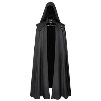 Medieval hooded coat Gothic coat trench Halloween devil wizard death cloak robe cloak