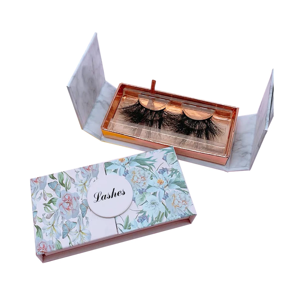 Custom Logo Double Door Open Cardboard Magnetic Rigid Paper Box for Eyelashes Cosmetic Storage and Packaging Case