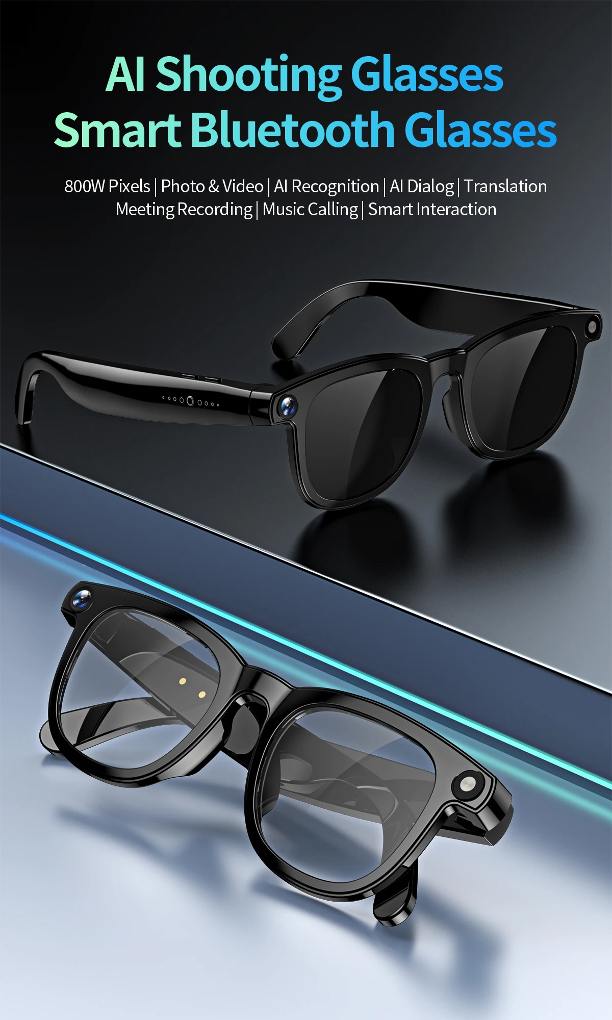 Welcome OEM Order, Factory Whole Selling Cy01 Smart Video Glasses With 8mp Camera Translation Al Voice Assistant Music Control Real-time Translation Smart Glasses 2025 - Buy Smart Video Glasses 8mp Camera Video Glasses translation Voice Assistant Glasses music Control Smart Glasses real-time Translation 2025
