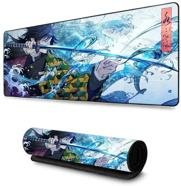 for Demon Slayer Kimetsu No Yaiba Anime Large Extended Gaming Mouse Pad Mat Wide & Long Mousepad 31.5 x 11.8 x 0.12 Stitched Edges DSMP1 Ultra Thick 3 mm 