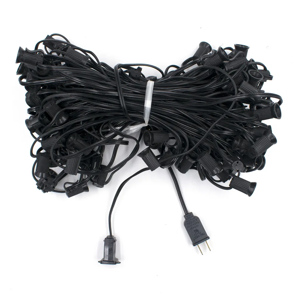 Free shipping to USA G30 125pcs Light Bulb Outdoor Yard Lamp String Light with Black Lamp Wire