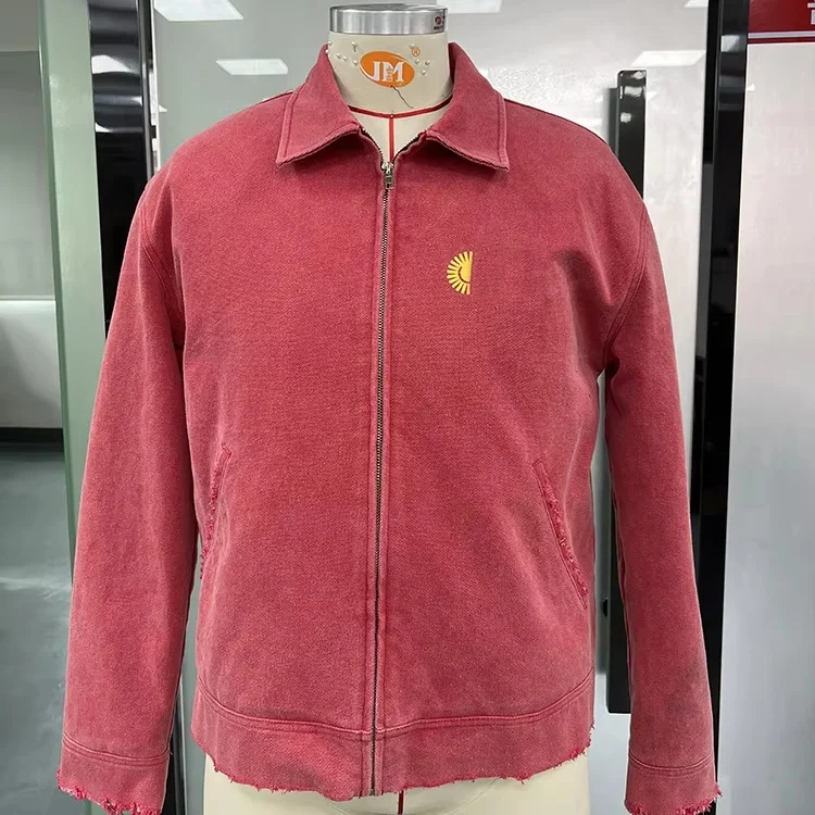 Salati Jackets Manufacturer Custom Acid Wash Distressed Duck Canvas Vintage Zip up Work Wear Detroit Workwear Men's Work Jackets gallery 7