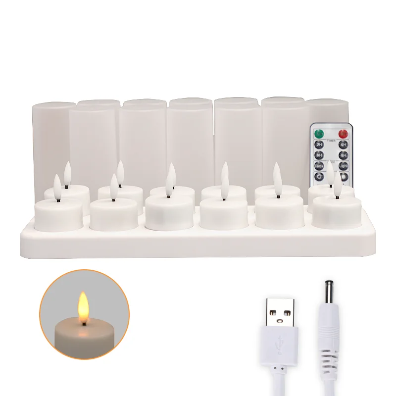 Source Set-6 Home Decoration Tea Light Rechargeable Led Flameless