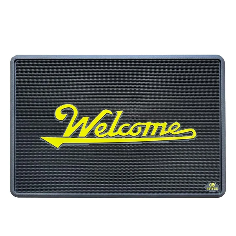 Premium Modern Striped Latex/Rubber Non-Slip Washable Door Mat for Indoor/Outdoor Use in Home Office & Hotel