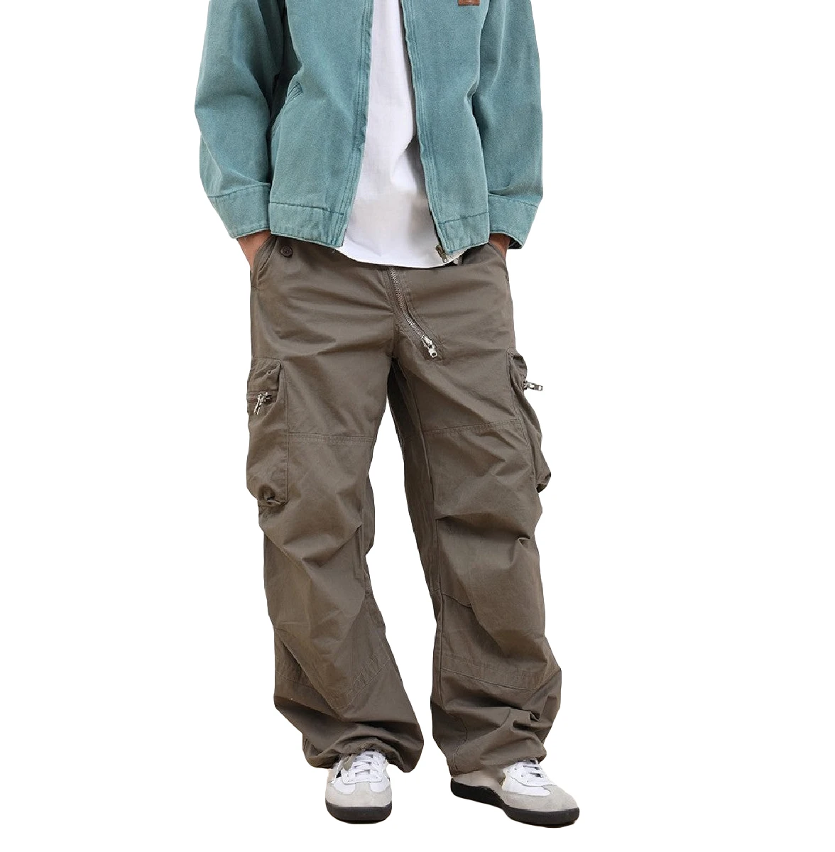 Softshell Canvas High Waist Vintage Distressed Jogger Waterproof Plastic Foot Multipocket Black Reflective Men Winter Cargo