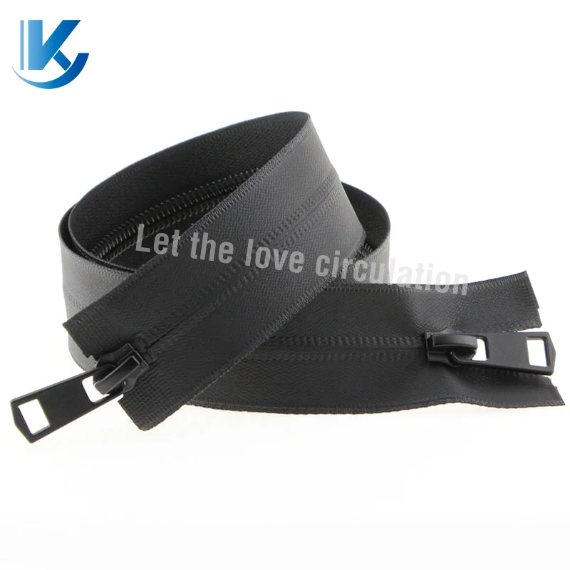 KY Custom Printing Logo #3 #5 #8 10# TPU Waterproof Nylon Zipper for Water Sports Two Way Separating Waterproof Zipper