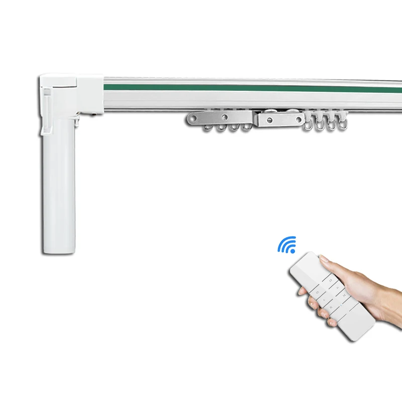 Electric Curtain Rails Wifi Remote Control Bending Curved Motorized Curtain Tracks for Bay Window