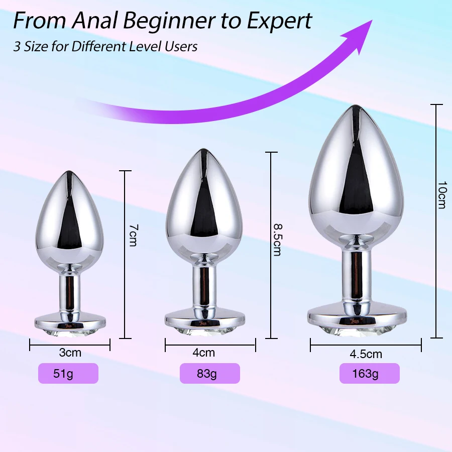 Intimate Metal Anal Plug with Crystal Jewelry - Smooth Touch Intimate Metal Anal Plug with Crystal Jewelry - Smooth Touch