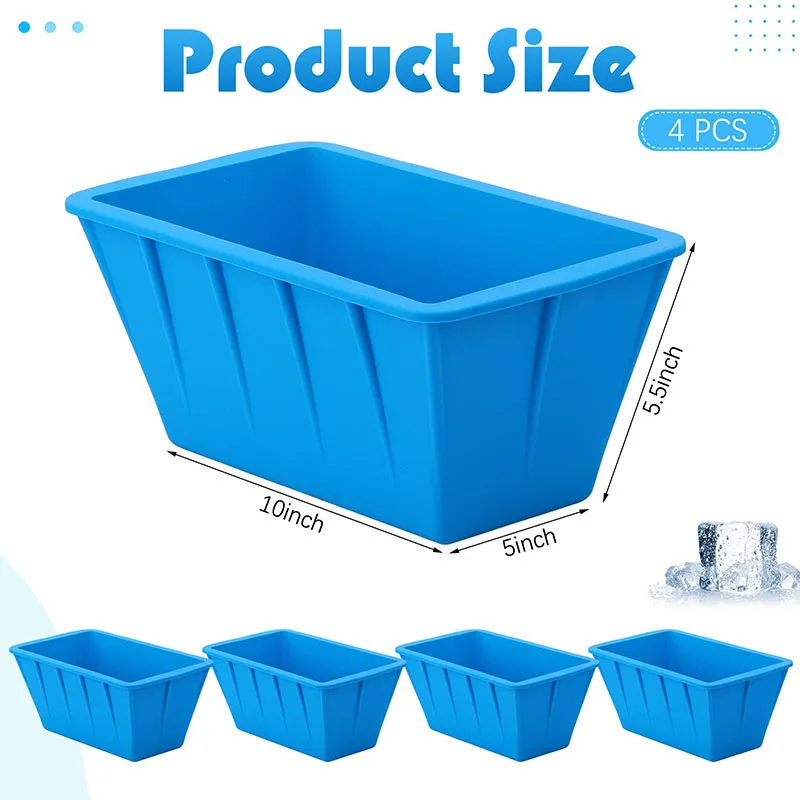 Non Stick Extra Large Ice Block Mold Reusable Steel Reinforced Silicone Molds Big Ice Cube Molds for Ice Bath