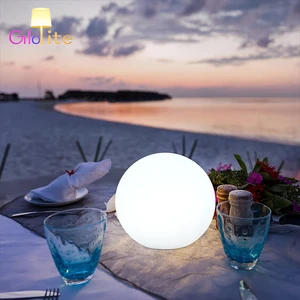 Cordless Indoor/Outdoor 16 RGB Colors LED Ball Light Dimmable & Waterproof Night Lamp with Remote Control AC Powered