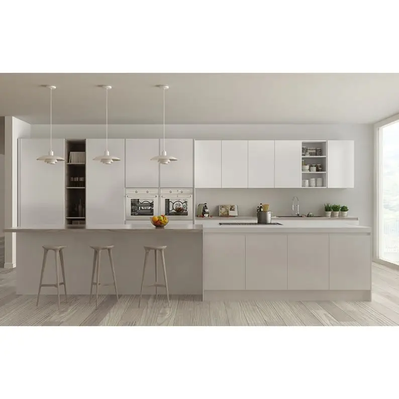 Australian Furniture Cabinet Unit Design Mat Modular Colorful Kitchen Cabinets Base Cabinets 1 Set Modern White Lacquer Painting