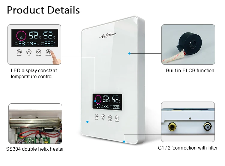 Scaldabagno Elettrico Istantaneo 3400W - Boiler Per Acqua Calda A Risparmio Energetico - Foto 9