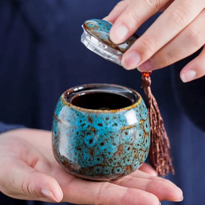 Mini Kleine Japanische Keramik Halten Teedose Porzellan Tee Dose