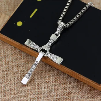 Iconic Fast & Furious Cross Necklace, Silver