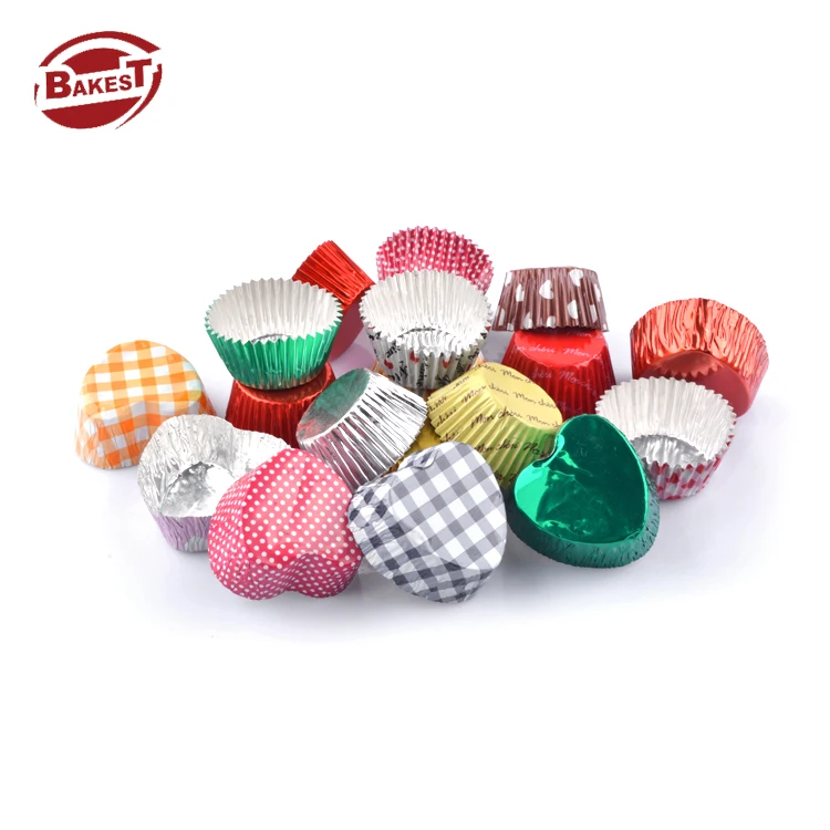Baking Cups Round and Heart Shape Customize Colorful Chocolate Cake Aluminum Foil Food Packing Silicone Baking Molds Bowl Accept