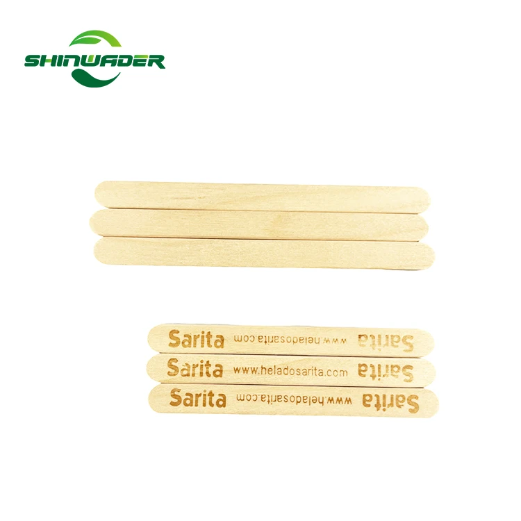 Biodegradable Stocked Custom Different Sizes Popsicle Ice Cream Sticks