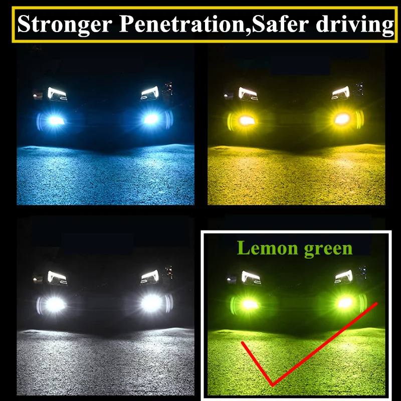 yellow green fog lights