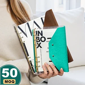 Wholesale Custom logo Journal Eco-Friendly Clear Transparent TPU PVC NFC Planner A5 A6 A7 Diary PU Leather Printing Notebook